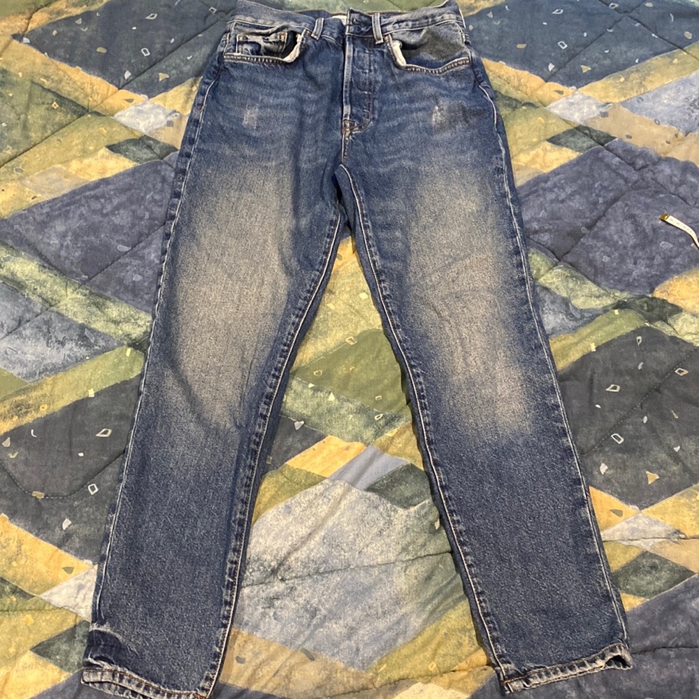 FOREVER 21 Blue Denim Straight Cut Jeans Womens Size 27 Worn Excellent Condition